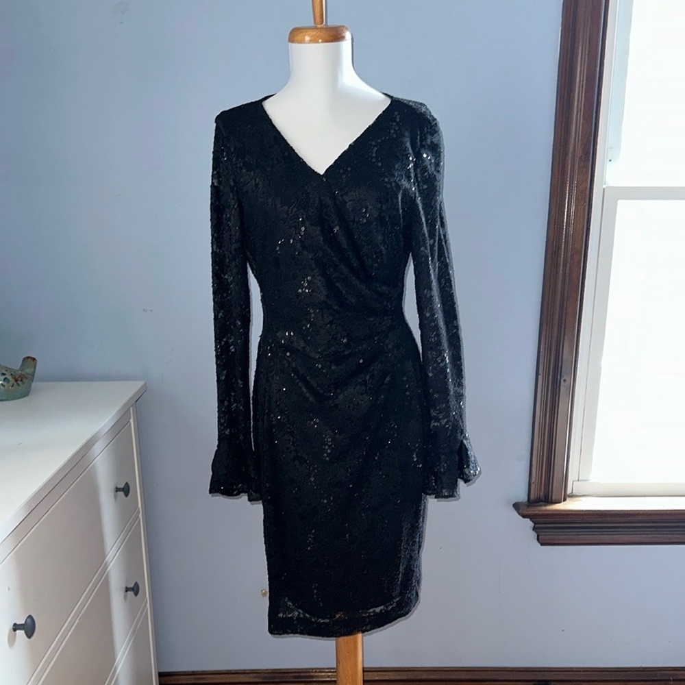 Elegant Ralph Lauren Black Lace Dress
